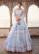 Adorable Sky Blue Lehenga Choli For Bride